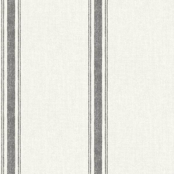 Manhattan Comfort Gresham Linette Black Fabric Stripe 33 ft L X 205 in W Wallpaper BR4072-70066